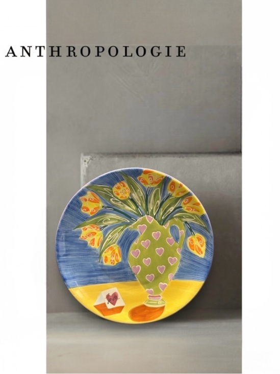 Anthropologie Other - Anthropologie Claire Ware Colorful Floral Art Plate